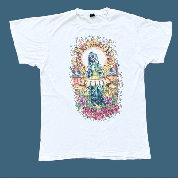 Sublime Mary Flowers Day Of The Dead 2000s Tultex T-shirt Women’s Size (S) - Picture 1 of 7